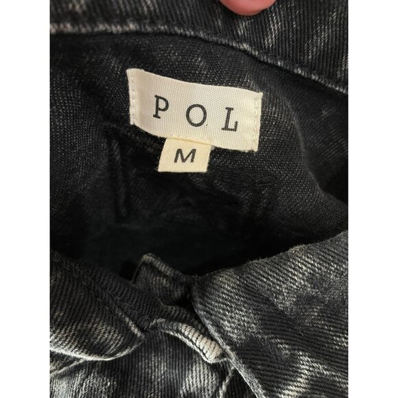 New Vintage POL Love Me Denim Jacket Acid Wash Size M Oversized - Picture 6 of 10
